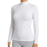 ÖTS Kadın Uzun Kollu Boğazlı Body - Pamuklu Kumaş, Ultra Yumuşak, Esnek Kalıp, Balıkçı Yaka ve Şık T-Shirt, Her Mevsime Uygun Tişört, (Beyaz - XL)