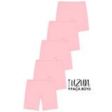 Öts Kız Çocuk 5'li Pamuklu Likralı Uzun Boxer Tayt, Pembe-2, 3-4 Yaş