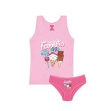Öts Kız Çocuk Atlet Külot Likralı Pembe Dondurma (%96 Pamuk -%4 Elastan), Pembe, 3-4 Yaş