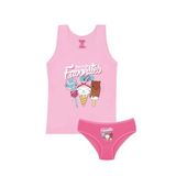 Öts Kız Çocuk Atlet Külot Likralı Pembe Dondurma (%96 Pamuk -%4 Elastan), Pembe, 7-8 Yaş