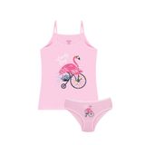 Öts Kız Çocuk Atlet Külot Likralı Pembe Flamingo (%96 Pamuk -%4 Elastan), 8656-PEM, Pembe, 1-2 Yaş