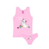 Öts Kız Çocuk Atlet Külot Likralı Pembe Kedi (%96 Pamuk -%4 Elastan), 8657-PEM, Pembe, 5-6 Yaş