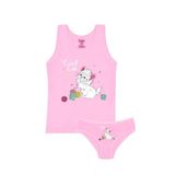 Öts Kız Çocuk Atlet Külot Likralı Pembe Kedi (%96 Pamuk -%4 Elastan), 8657-PEM, Pembe, 7-8 Yaş