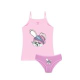 Öts Kız Çocuk Atlet Külot Likralı Pembe Köpek (%96 Pamuk -%4 Elastan), Pembe, 3-4 Yaş