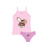Öts Kız Çocuk Atlet Külot Likralı Pembe Tavşan (%96 Pamuk -%4 Elastan), Pembe, 1-2 Yaş