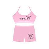 Öts Kız Çocuk Bustiyer Şort Likralı Pembe Kelebek (%96 Pamuk -%4 Elastan), Pembe, 7-8 Yaş