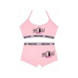 Öts Kız Çocuk Bustiyer Şort Likralı Pembe Meow (%96 Pamuk -%4 Elastan), Pembe, 7-8 Yaş