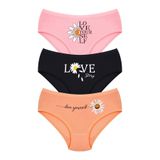 Öts Kız Çocuk Külot 3'lü Baskılı (%96 Pamuk -%4 Elastan), 8277-3, Renkli, 7-8 Yaş