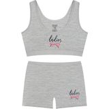 Öts Kız Çocuk Pamuklu Büstiyer Şort Gri Ladies Rahat Spor Kesim (8803-GRİ) - 7 - 8 Yaş