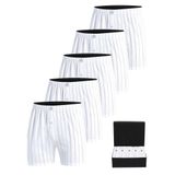ÖTS Premium 5’li Erkek Boxer - Hediye Kutulu,%100 Pamuk, Ultra Yumuşak Kumaş, Rahat Kalıp, Etiketsiz ve Kaliteli Boxer, (Çizgili Beyaz - M)