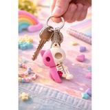 Otscraft Studio Iskelet Kedi Anahtarlık Çanta Süsü Skull Cat Eğlenceli Tasarım - Pembe