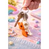 Otscraft Studio Iskelet Kedi Anahtarlık Çanta Süsü Skull Cat Eğlenceli Tasarım - Turuncu