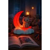 Otscraft Studio Kırmızı Hilal Ve Kedi Gece Lambası – Dekoratif Led Masa Lambası, Ortam Işığı