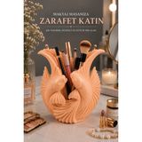 Otscraft Studio Koi Balıklı Dekoratif Kalemlik 3D Baskı Masaüstü Organizer Fırçalık Makyaj Organizeri - Turuncu