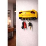 Otscraft Studio Spor Araba Tasarımlı Dekoratif Anahtarlık Askısı – 4 Kancalı Duvar Tipi Key Hanger