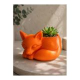 Otscraft Studio Uyuyan Tilki Sukulent Saksısı Fox Planter Dekoratif Kaktüs & Sukulent Saksı