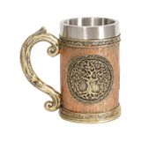 Ottalent 19 oz İskandinav Mitolojisi Dünya Ağacı Yggdrasil Bira Stein Kupası, Paslanmaz Çelik TheTree of Life Kahve İçecek Kupası Erkekler ve Babalar Günü Hediyesi 600 ml