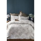 Otto 200 TC (80 TEL) Pamuk Saten Çift Kişilik Nevresim Takımı - 200 x 220 cm - Beyaz - Kahverengi