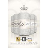 Otto Coco - Beyaz - 5'li Paket - 2mm/100gr/125m - Simli Pamuklu Çanta ve Aksesuar İpi