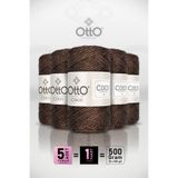 Otto Coco - Kahve - 5'li Paket - 2mm/100gr/125m - Simli Pamuklu Çanta ve Aksesuar İpi