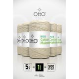 Otto İnce Cotton Makrome - Krem - 5'li Paket - 2mm/200gr/170m - Pamuk Makrome, Çanta, Aksesuar ipi
