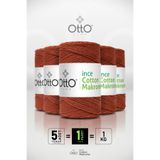 Otto İnce Cotton Makrome - Tarçın - 5'li Paket - 2mm/200gr/170m - Pamuk Makrome, Çanta, Aksesuar ipi