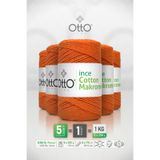 Otto İnce Cotton Makrome - Turuncu - 5'li Paket - 2mm/200gr/170m - Pamuk Makrome, Çanta, Aksesuar ipi