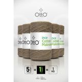 Otto İnce Cotton Makrome - Vizon - 5'li Paket - 2mm/200gr/170m - Pamuk Makrome, Çanta ve Aksesuar ipi