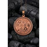 Otto Man Steel Jewelry Celbi Ve Koruma Dualı İşlemeli Saf Bakır Madalyon Kolye Erkek Kadın Aksesuarı