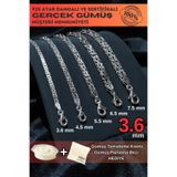 Otto Man Steel Jewelry Erkek Gümüş Bileklik 3.6 mm Dikdörtgen Kesim Yassı Kral Model Şık Tasarım Zincir Künye Modeli