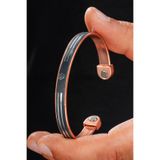 Otto Man Steel Jewelry Erkek Kadın Bakır Bileklik Hakiki Deri Viking İskandinav İşlemeli Mıknatıslı Metal Kutulu Kuvars