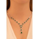 Otto Man Steel Jewelry Kadın 925 Ayar Gümüş Sera Baget Taşlı Özel Tasarım Kolye