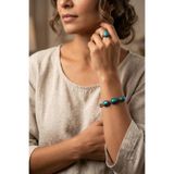 Otto Man Steel Jewelry Kadın Bakır Bileklik Yüzük Set Firuze Taşlı Metal Kutulu Özel Tasarım Şık Aksesuar Takımı