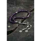 Otto Man Steel Jewelry Mor Renkli Ametist Doğaltaş Tespih Şık Tasarımlı Estetik Kaliteli Takı Ve Aksesuar