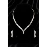 Otto Man Steel Jewelry Zirkon Taşlı Su Yolu Rodyum Kaplama Şık Kadın Düğün Nişan Kolye Küpe Takı Seti