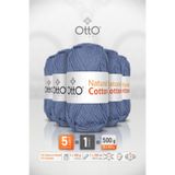 Otto NATURAL COTTON • Önlük Mavi (6045) • 5'li Paket × 100 gr / 200 m • 2 mm • Pamuk İpi • Punch, Amigurumi, Makrome