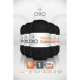 Otto Natural Cotton - Siyah (6010) - 5'li Paket - 2mm/100gr/200m - Pamuklu Punch Amigurumi Makrome İpi