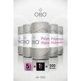 Otto Polyester Makrome - Açık Gri - 5'li Paket - 2mm/100gr/100m - Supla, Aksesuar ve Çanta İpi