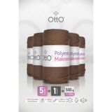 Otto Polyester Makrome - Açık Kahverengi - 5'li Paket - 2mm/100gr/100m - Supla, Aksesuar ve Çanta İpi