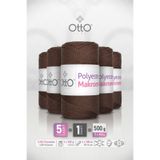 Otto POLYESTER MAKROME • Kahverengi • 5'li Paket × 100 gr / 100 m • 2 mm • Supla, Çanta, Aksesuar İpi