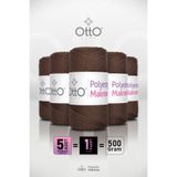 Otto Polyester Makrome - Kahverengi - 5'li Paket - 2mm/100gr/100m - Supla, Aksesuar ve Çanta İpi
