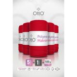Otto Polyester Makrome - Kırmızı - 5'li Paket - 2mm/100gr/100m - Supla, Aksesuar ve Çanta İpi