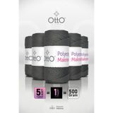 Otto Polyester Makrome - Koyu Gri - 5'li Paket - 2mm/100gr/100m - Supla, Aksesuar ve Çanta İpi