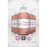 Otto Polyester Makrome - Pudra - 5'li Paket - 2mm/100gr/100m - Supla, Aksesuar ve Çanta İpi