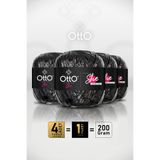 Otto Premium She Metalik Rafya - Siyah - 4'lü Paket - 50gr/ 110m - Parlak Çanta ve Aksesuar İpi