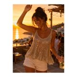 OTTO STORE Transparan Pul Payet Detaylı Beach Triko Atlet - Bluz