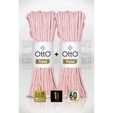 Otto Tress - Pudra Pembe (5035) - 2'li Paket x 30m/6mm/500gr - Supla, Runner, Duvar Süsü Pamuk Kordon İpi