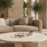 Ottolamp Antik Pirinç Eskitme Dekoratif Pleksi Çay Tepsisi 30 cm Modern Sunum Tepsisi - Altın