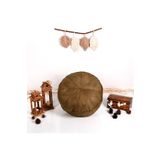 Ottoman Pouffe Art Deco El Yapımı Hakiki Nubuk Deri Orijinal Bohem Ottoman Puf Minder 'özel Seri' 60cm