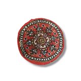 Ottoman Pouffe - Art Deco Otantik %100 Yün Halı Etnik Overloklu Bohem Nihale 20cm